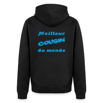 Meilleur cousin du monde - Veste à capuche bio Premium Unisexe - noir - Dos - Nico (187cm)