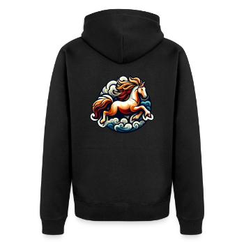 Art Équestre - Chevaux Galopants - Veste à capuche bio Premium Unisexe - noir - Dos - Nico (187cm)
