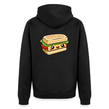 Sandwich avec visage - Veste à capuche bio Premium Unisexe - noir - Dos - Nico (187cm)