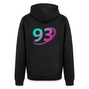 Numéro 93 multicolore - Veste à capuche bio Premium Unisexe - noir - Dos - Nico (187cm)