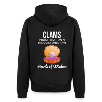 Clam Shell Seashells Collector Beachcomber - Unisex Premium Organic Zip Hoodie - black - Back - Nico (187cm)