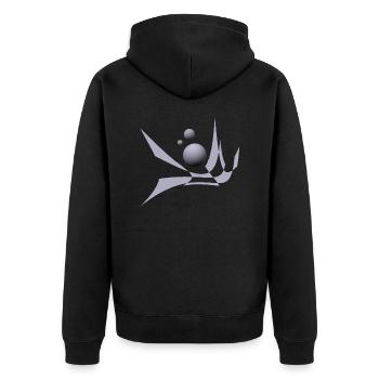 Design mit bicubic waves und Kugeln - Unisex Premium Bio Zip Hoodie - Schwarz - Hinten - Nico (187cm)