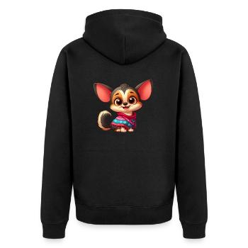 Chihuahua 11 - Unisex Premium Bio Zip Hoodie - Schwarz - Hinten - Nico (187cm)