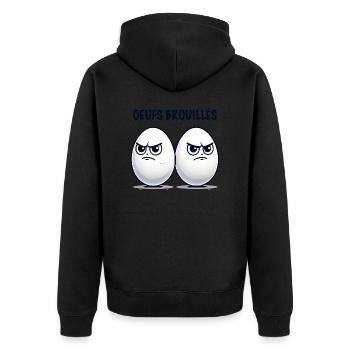 Oeufs brouillés humour - Veste à capuche bio Premium Unisexe - noir - Dos - Nico (187cm)