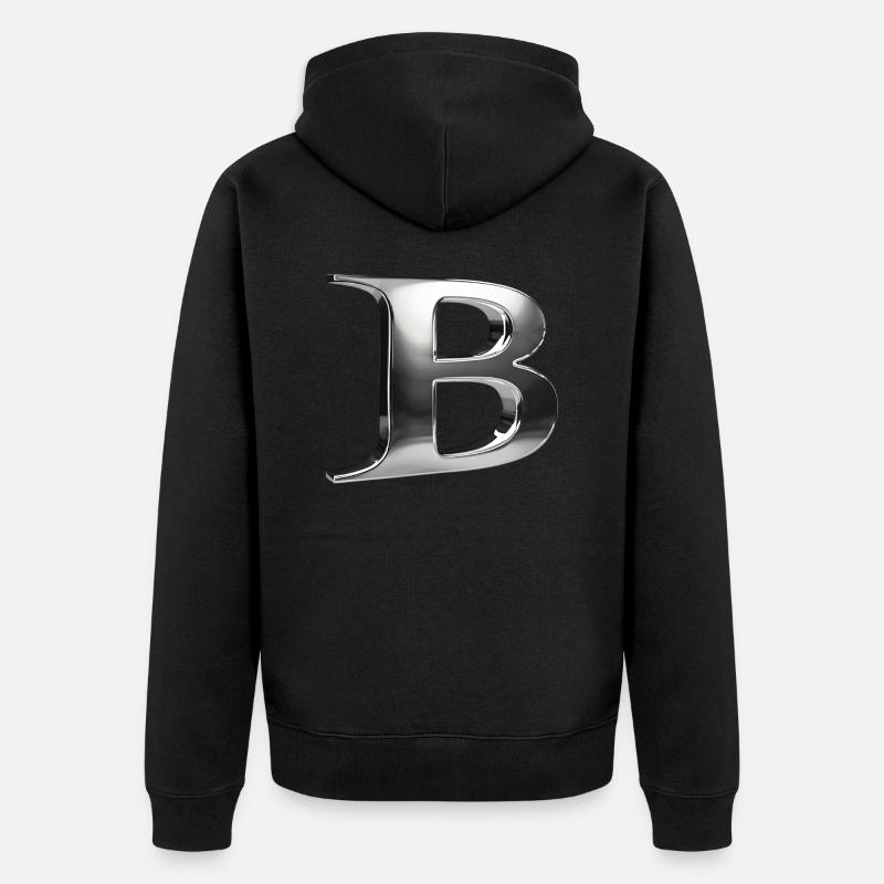 Chrome « B » métallisé - Veste à capuche bio Premium Unisexe - noir