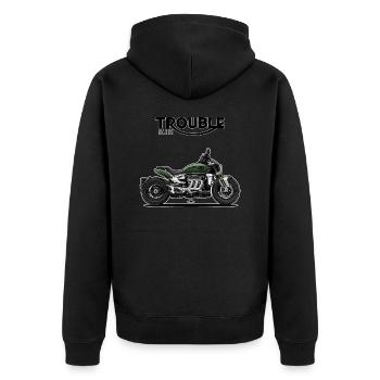 Cruiser // Custom // Motorcycle - Unisex Premium Organic Zip Hoodie - black - Back - Nico (187cm)