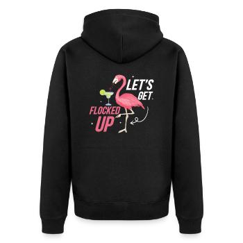 Let's Get Flocked Up Pink Bird Cute - Unisex Premium Bio Zip Hoodie - Schwarz - Hinten - Nico (187cm)