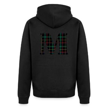 Monogramme m tartan écossais - Veste à capuche bio Premium Unisexe - noir - Dos - Nico (187cm)