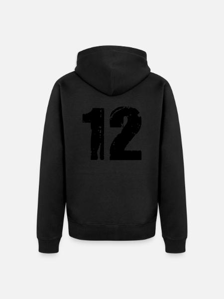 12 - Unisex Premium Organic Zip Hoodie - black