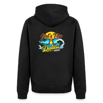 Dubai Trip 2025 - T-shirts pour femmes - Veste à capuche bio Premium Unisexe - noir - Dos - Nico (187cm)
