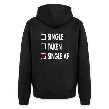 SINGLE SINGLE AF - Veste à capuche bio Premium Unisexe - noir - Dos - Nico (187cm)