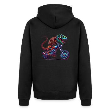 Motorrad Motocross biker bike - Unisex Premium Bio Zip Hoodie - Schwarz - Hinten - Nico (187cm)