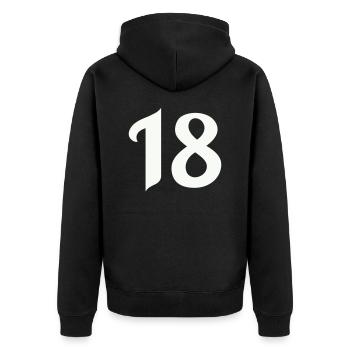 18 - Unisex Premium Organic Zip Hoodie - black - Back - Nico (187cm)