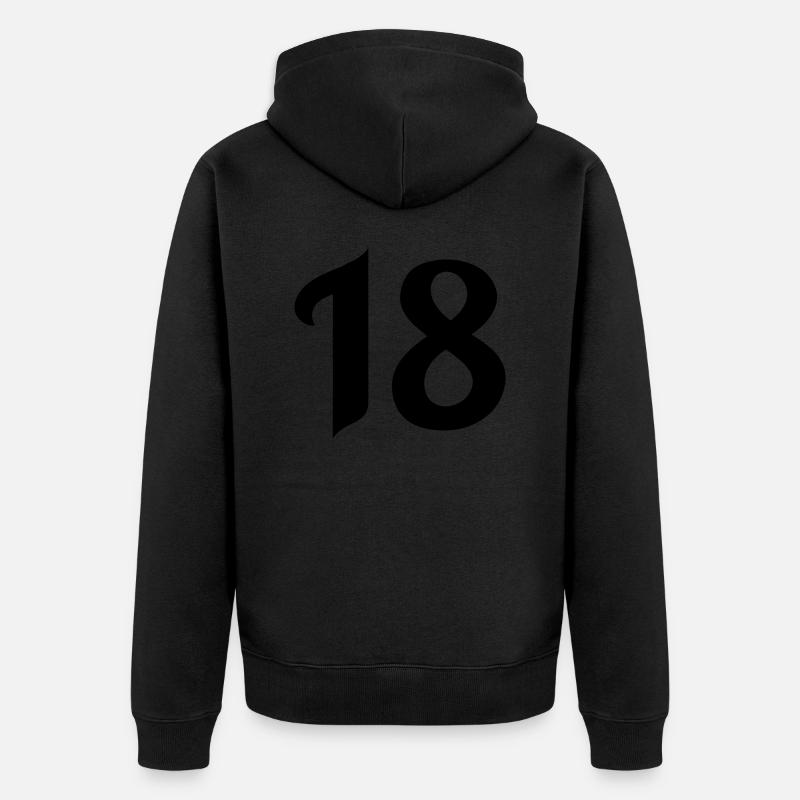 18 - Veste à capuche bio Premium Unisexe - noir