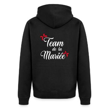 Team de la mariée noeud - Veste à capuche bio Premium Unisexe - noir - Dos - Nico (187cm)