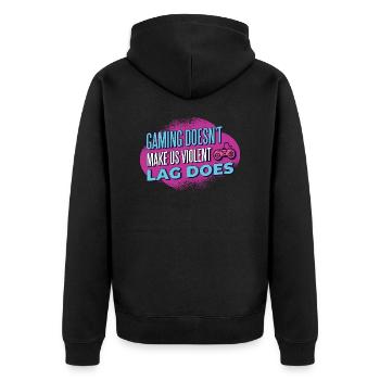 6395 GamingQuote PR t-shirt - Veste à capuche bio Premium Unisexe - noir - Dos - Nico (187cm)