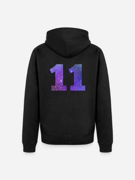 Number 11 galaxy - Unisex Premium Organic Zip Hoodie - black