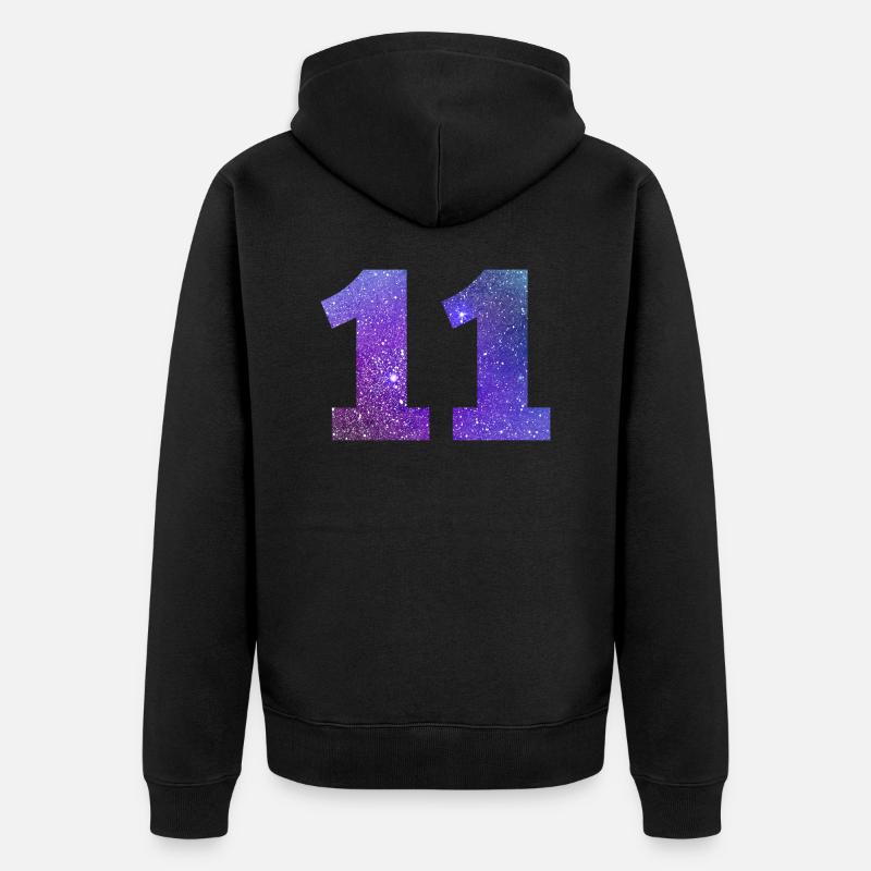 Numéro 11 galaxie - Veste à capuche bio Premium Unisexe - noir