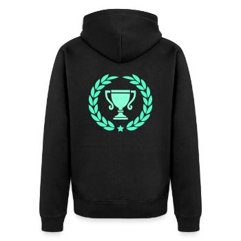 Coupe Couronne de Laurier 1 - Veste à capuche bio Premium Unisexe - noir - Dos - Nico (187cm)