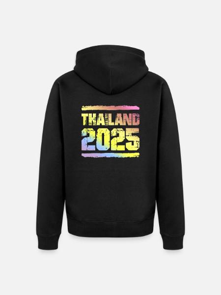 Thailand 2025 Bunt - Unisex Premium Bio Zip Hoodie - Schwarz