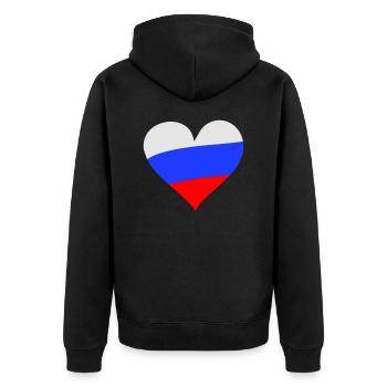 Herz Russland - Veste à capuche bio Premium Unisexe - noir - Dos - Nico (187cm)