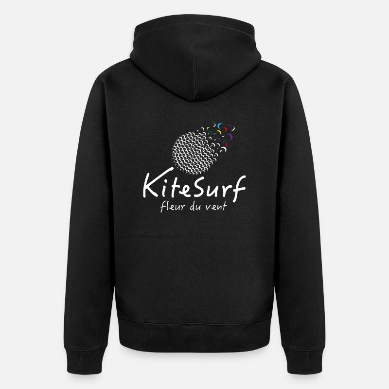 Kitesurf fleur du vent - Veste à capuche bio Premium Unisexe - noir