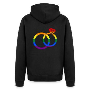 Gay pride - marriage - marriage - Unisex Premium Organic Zip Hoodie - black - Back - Nico (187cm)