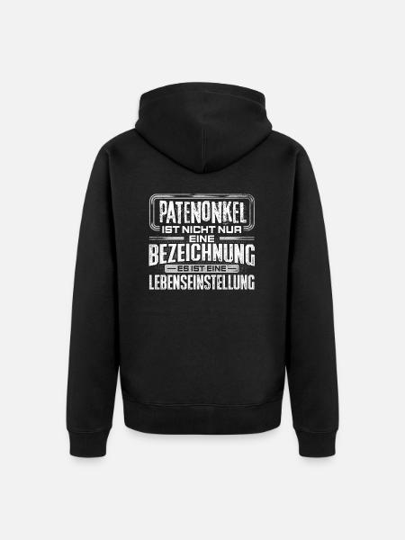 PATENONKEL - Leben - Unisex Premium Bio Zip Hoodie - Schwarz