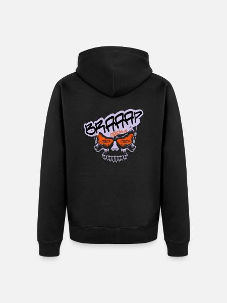 Braaap BIG Skull - Unisex Premium Bio Zip Hoodie - Schwarz