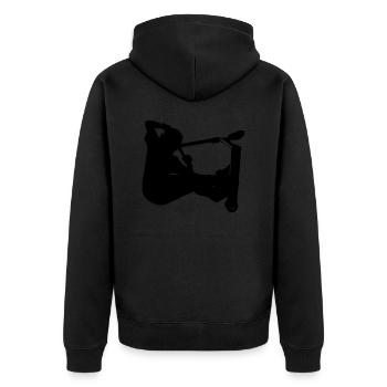 Stunt Scooter Scoot Rider in Action Teamrider - Unisex Premium Bio Zip Hoodie - Schwarz - Hinten - Nico (187cm)