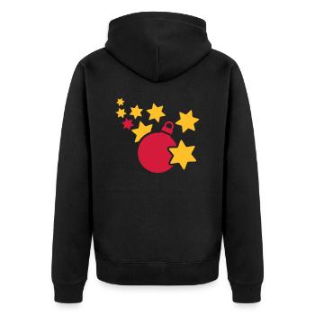Weihnachten - Unisex Premium Bio Zip Hoodie - Schwarz - Hinten - Nico (187cm)