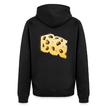 Cheese - Unisex Premium Organic Zip Hoodie - black - Back - Nico (187cm)