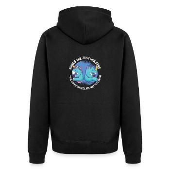 T-shirt Licorne / Rhino Unicorn Rhino - Veste à capuche bio Premium Unisexe - noir - Dos - Nico (187cm)