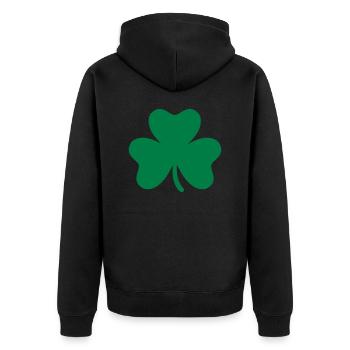 Shamrock - Unisex Premium Organic Zip Hoodie - black - Back - Nico (187cm)