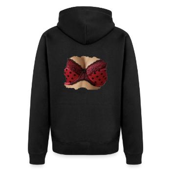 Big tits - Unisex Premium Organic Zip Hoodie - black - Back - Nico (187cm)