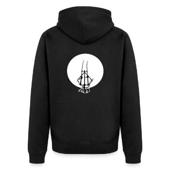 Karpfen Angler Karpfenangeln Karpfenfischer Carp - Unisex Premium Bio Zip Hoodie - Schwarz - Hinten - Nico (187cm)
