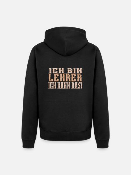 Ich bin Lehrer - Unisex Premium Bio Zip Hoodie - Schwarz