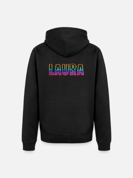 laura rs regenbogen - Unisex Premium Bio Zip Hoodie - Schwarz