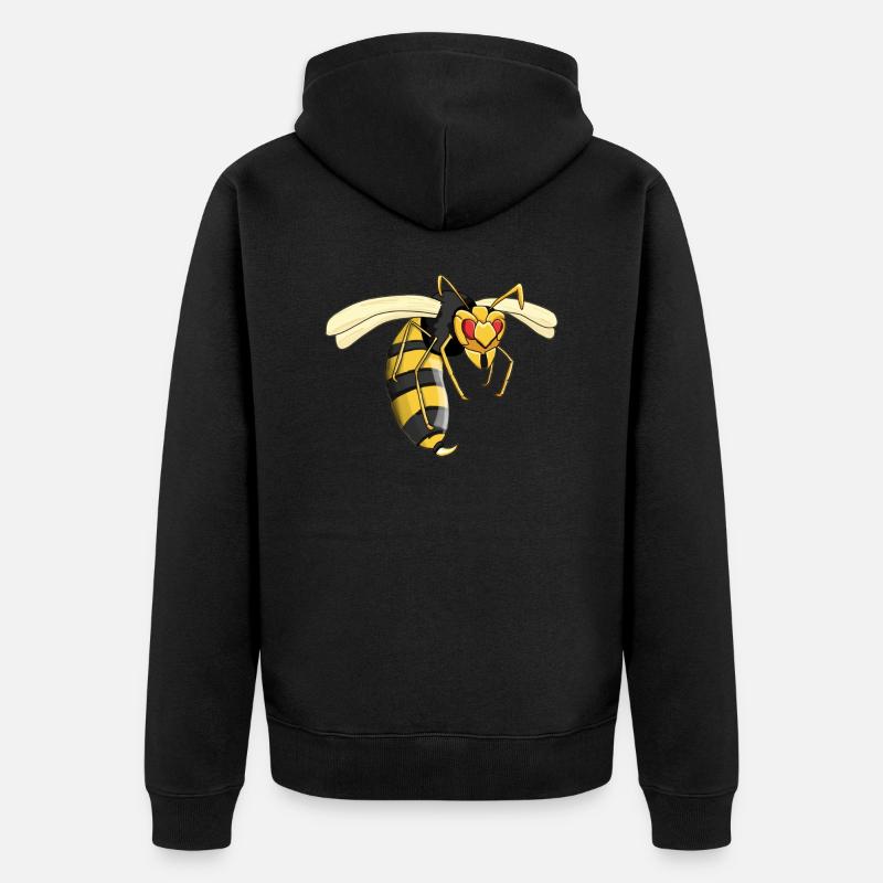 Wespe - Unisex Premium Bio Zip Hoodie - Schwarz
