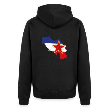 Idée cadeau nostalgie des Balkans Yougoslavie - Veste à capuche bio Premium Unisexe - noir - Dos - Nico (187cm)
