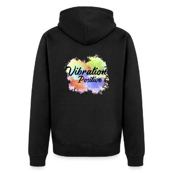 T-shirt vibration positive. - Veste à capuche bio Premium Unisexe - noir - Dos - Nico (187cm)