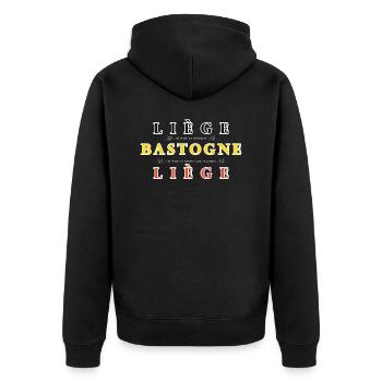 Liège Bastogne Liège - Veste à capuche bio Premium Unisexe - noir - Dos - Nico (187cm)