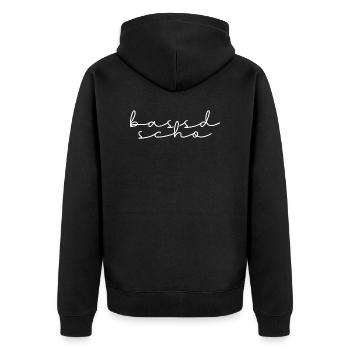 Bassd Scho Bayrischer Spruch - Veste à capuche bio Premium Unisexe - noir - Dos - Nico (187cm)