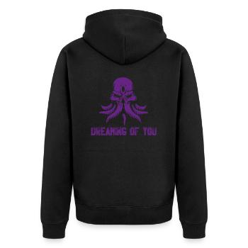 dreaming of you - Unisex Premium Organic Zip Hoodie - black - Back - Nico (187cm)