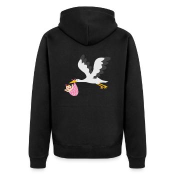 Cigogne avec bébé - Veste à capuche bio Premium Unisexe - noir - Dos - Nico (187cm)