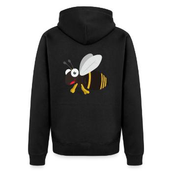 Wasp - Unisex Premium Organic Zip Hoodie - black - Back - Nico (187cm)