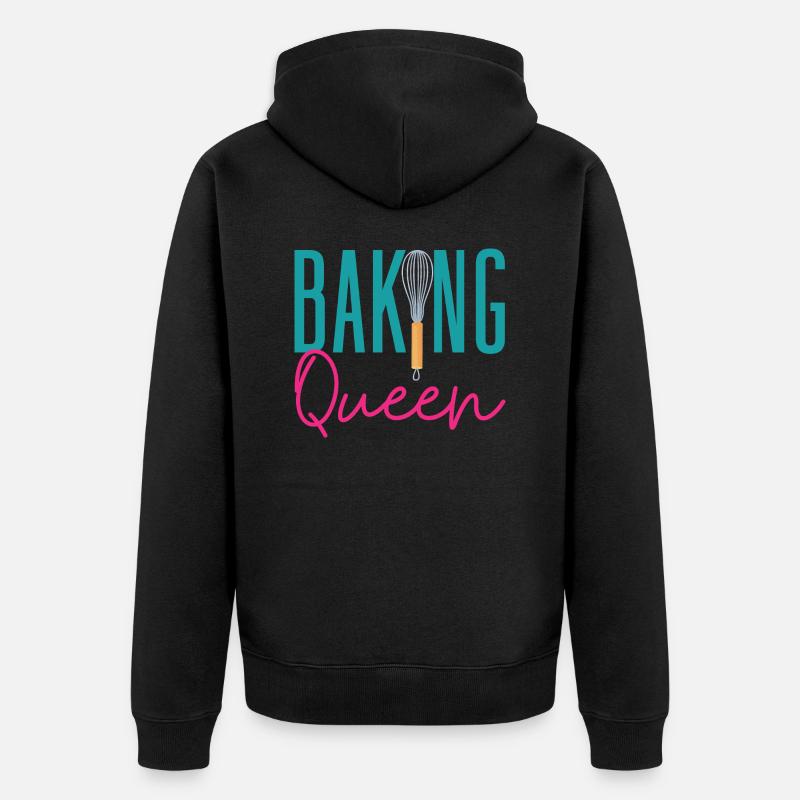 Baking Queen Pastry Lover Baker Profession - Unisex Premium Bio Zip Hoodie - Schwarz