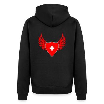 Armoiries suisses - Veste à capuche bio Premium Unisexe - noir - Dos - Nico (187cm)