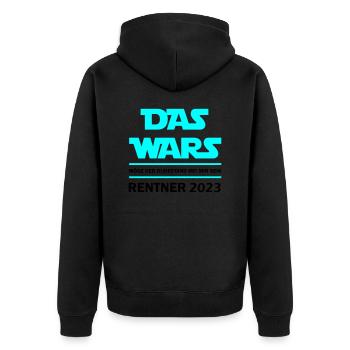 Das Wars Rentner 2023 - Unisex Premium Bio Zip Hoodie - Schwarz - Hinten - Nico (187cm)