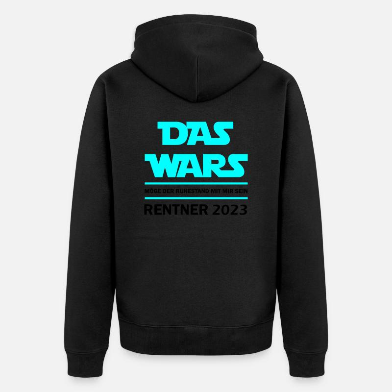 Das Wars Rentner 2023 - Unisex Premium Bio Zip Hoodie - Schwarz